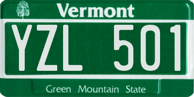 VT license plate YZL501