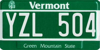 VT license plate YZL504