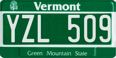 VT license plate YZL509