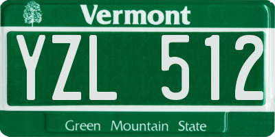 VT license plate YZL512