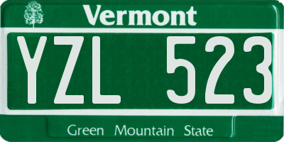VT license plate YZL523