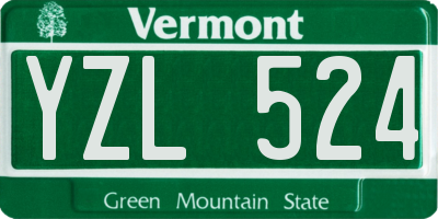 VT license plate YZL524