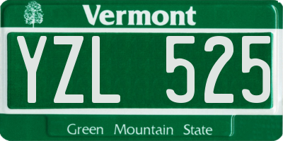VT license plate YZL525