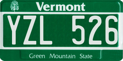 VT license plate YZL526