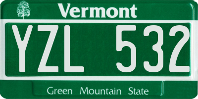VT license plate YZL532