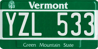VT license plate YZL533