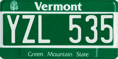 VT license plate YZL535
