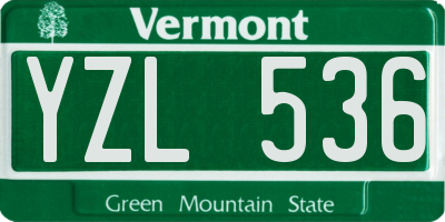 VT license plate YZL536