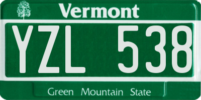 VT license plate YZL538