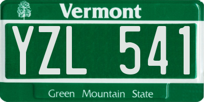VT license plate YZL541