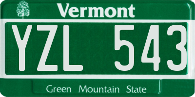 VT license plate YZL543