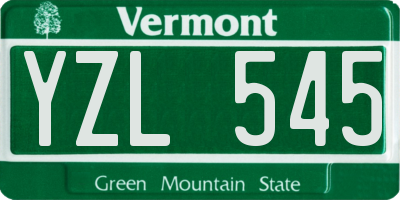 VT license plate YZL545