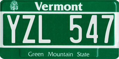 VT license plate YZL547