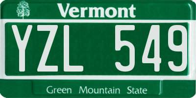 VT license plate YZL549
