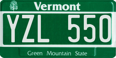 VT license plate YZL550