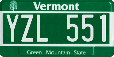 VT license plate YZL551