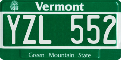 VT license plate YZL552