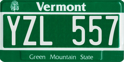 VT license plate YZL557