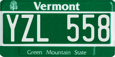 VT license plate YZL558