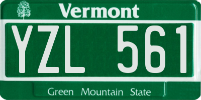 VT license plate YZL561