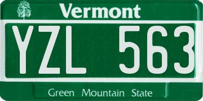 VT license plate YZL563