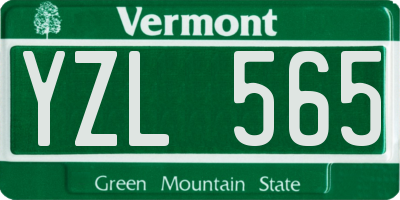 VT license plate YZL565