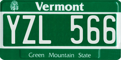 VT license plate YZL566