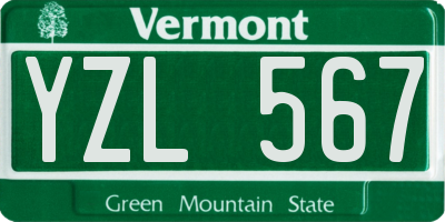 VT license plate YZL567
