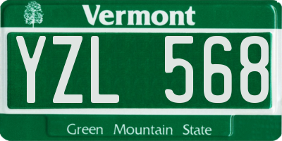 VT license plate YZL568
