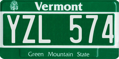 VT license plate YZL574