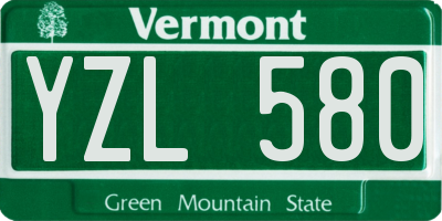VT license plate YZL580