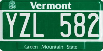 VT license plate YZL582