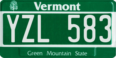 VT license plate YZL583