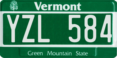 VT license plate YZL584