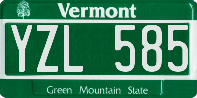 VT license plate YZL585