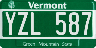 VT license plate YZL587