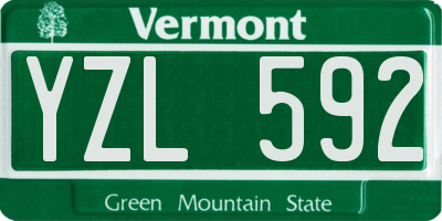VT license plate YZL592