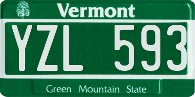 VT license plate YZL593