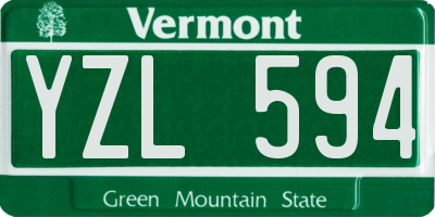 VT license plate YZL594