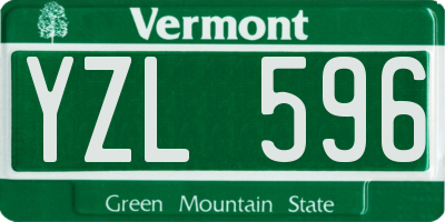 VT license plate YZL596