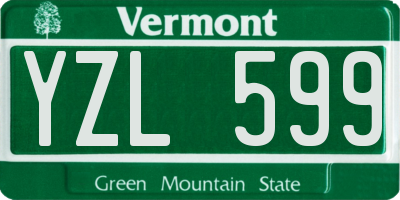 VT license plate YZL599