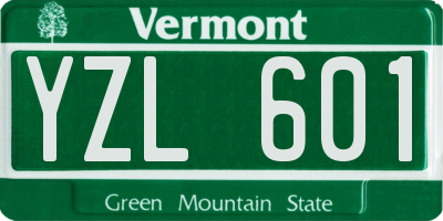 VT license plate YZL601