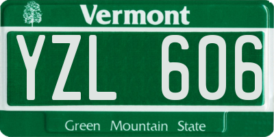 VT license plate YZL606