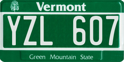 VT license plate YZL607