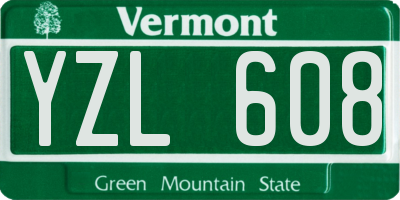 VT license plate YZL608
