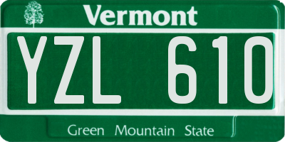 VT license plate YZL610