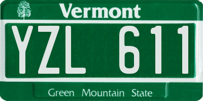 VT license plate YZL611