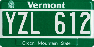 VT license plate YZL612