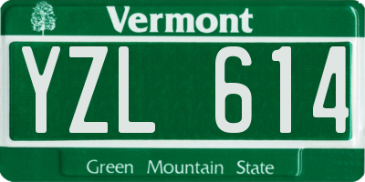 VT license plate YZL614