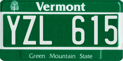 VT license plate YZL615